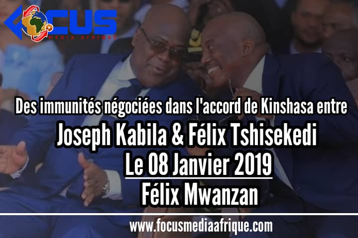 RDC : Des immunités négociées dans l'accord de Kinshasa